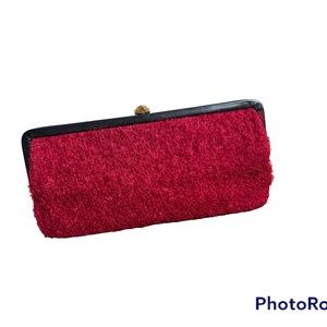 Vtg MM Morris Moskowitz Red Clutch Hand Bag Wedding Homecoming Money Sexy Unique